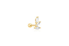  Ear Edit - Ear studs - Silver / 14kt GP - Zirconia